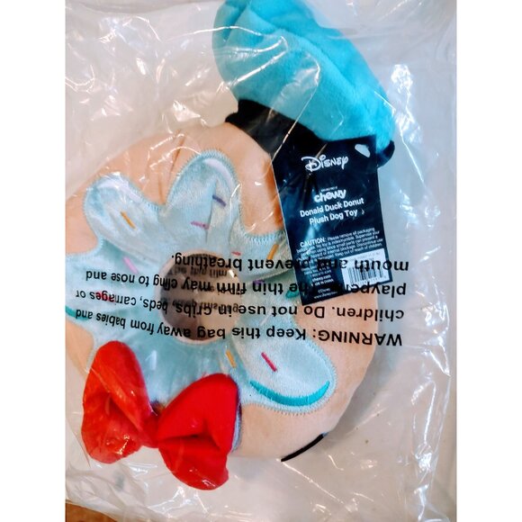 Disney Chewy Donald Duck Donut Plush Animal Dog Toy - Picture 4 of 5